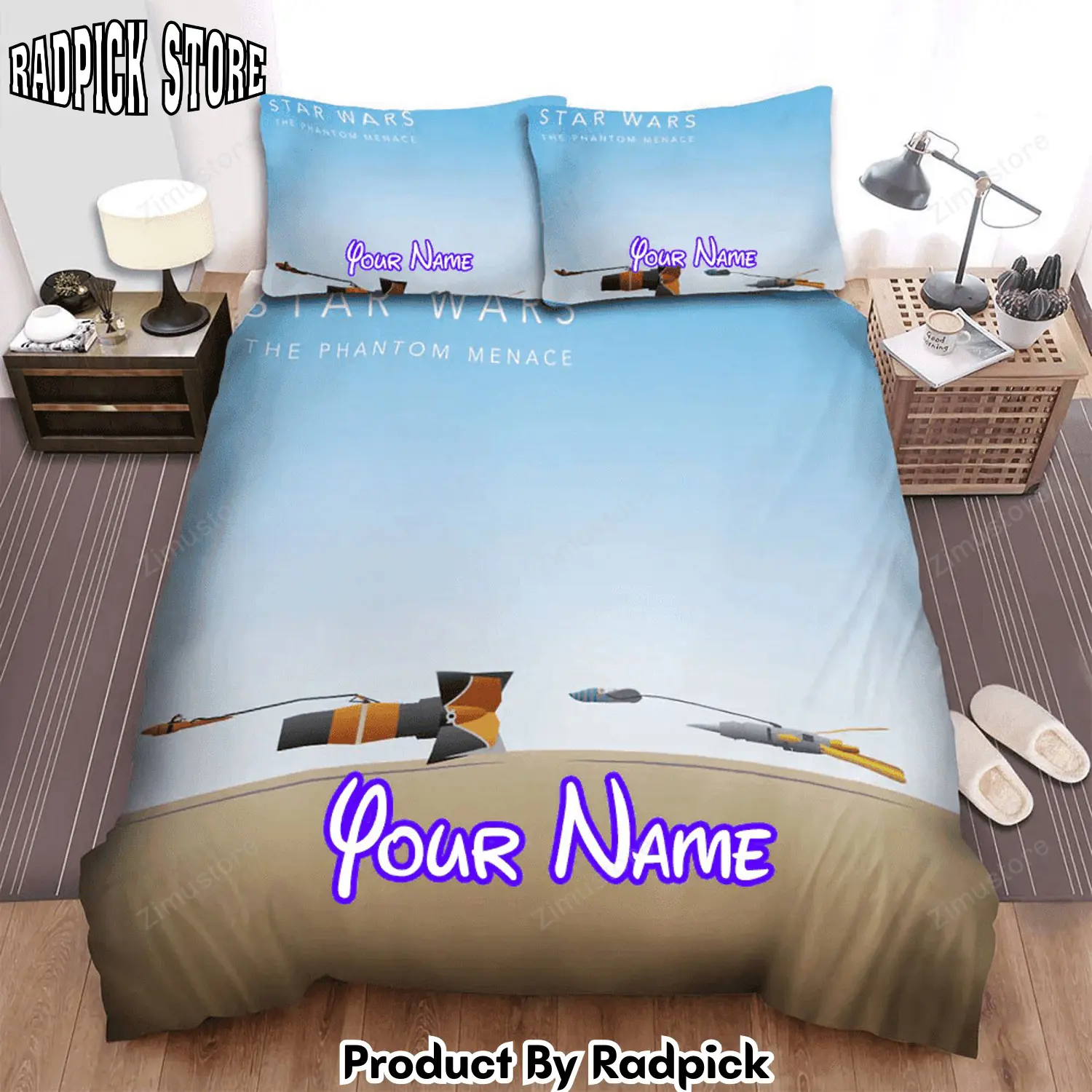 Radpick star wars episode i the phantom menace a film by george lucas movie poster bed sheets spread comforter duvet cover personalized name bedding sets rp3272004